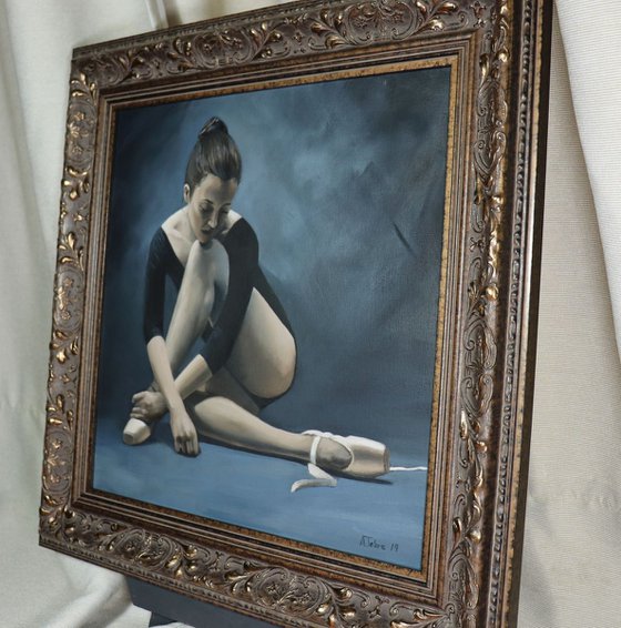 Dancer in Blue. Ballet Painting