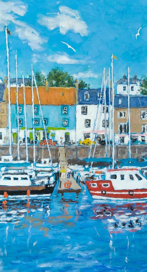 anstruther harbour scene by Colin Ross Jack