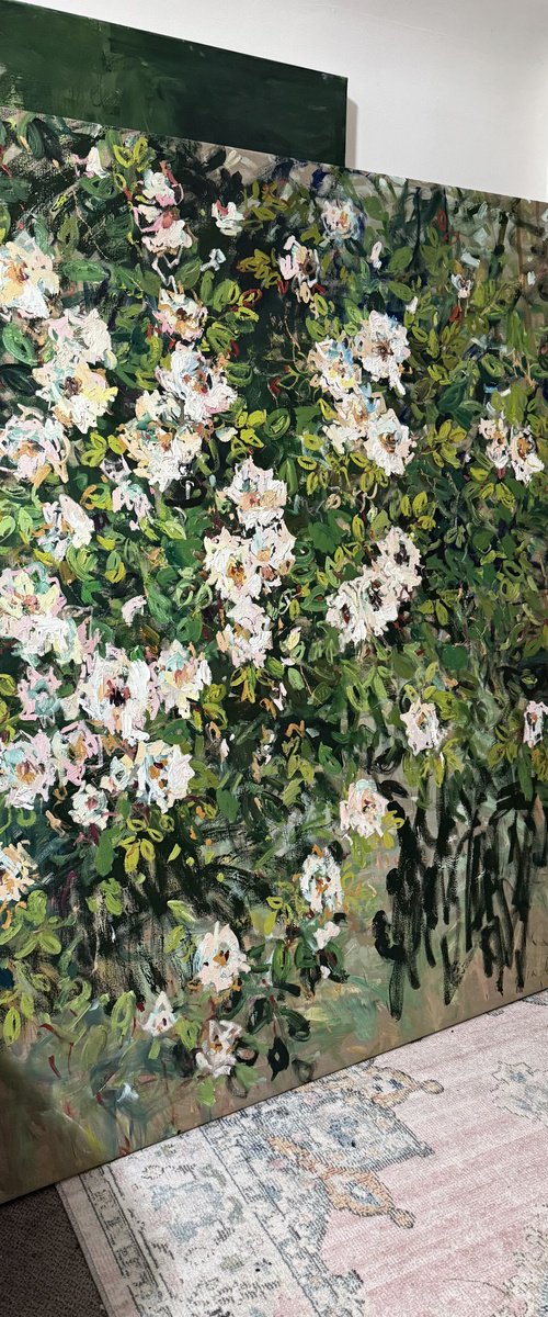 Rose hedge by Lilia Orlova-Holmes