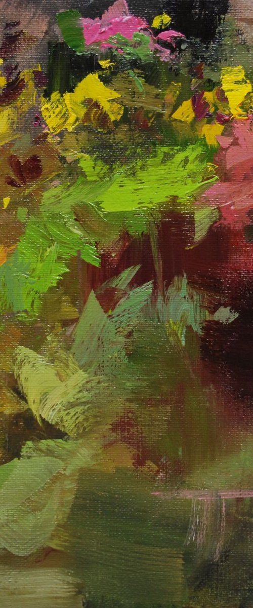 Abstract floral painting, " Garden Harvest " (128sl15) by Yuri Pysar