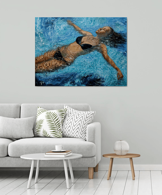 Girl swimming65(48x36 in)