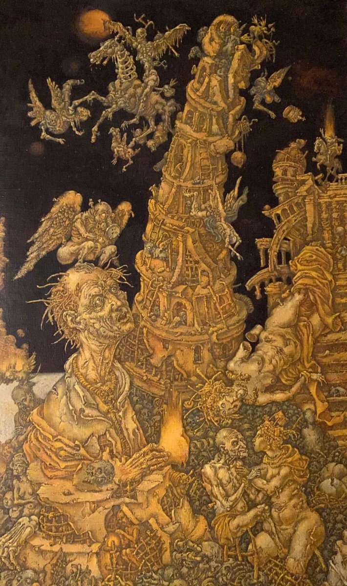 Surrealistic Oil Painting , 20Th Century Apocalypse. Saint John By Oleg And Alexander Litvinov, 43 X 28, Artwork For Sale On Artfinder