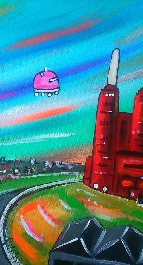 Futuristic Pink Floyd Battersea Power Station by Maria Luisa  Azzini