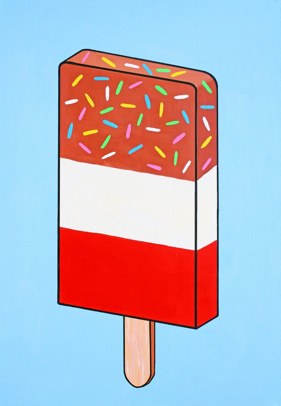 Fab Ice Lolly Pop Art Painting On A2 Canvas