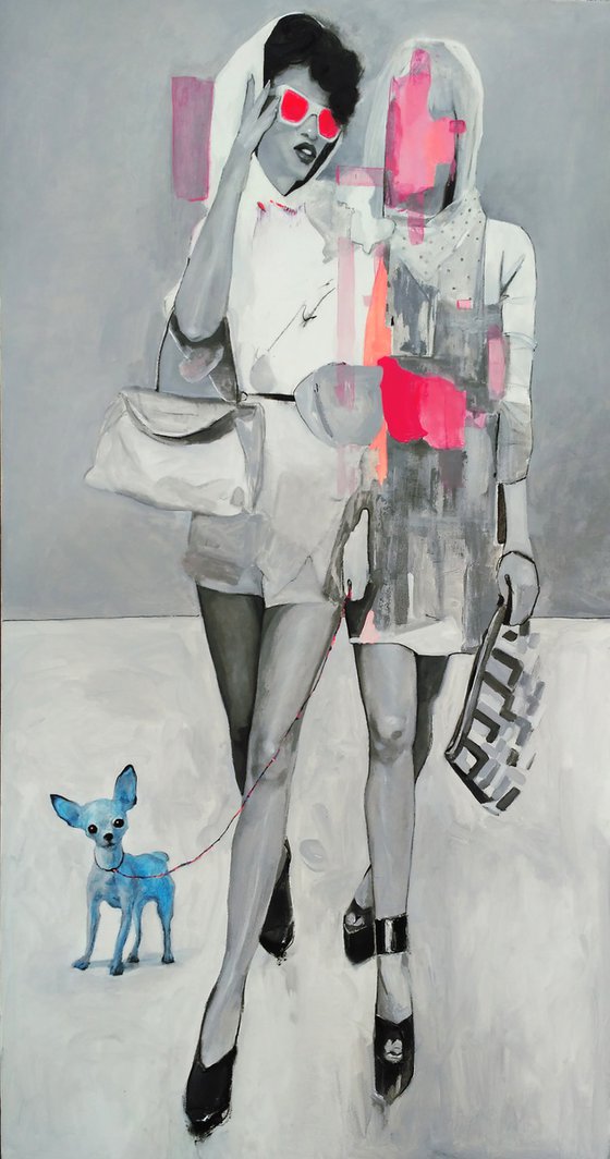 "Blue puppy" Painting by Anastasia Balabina