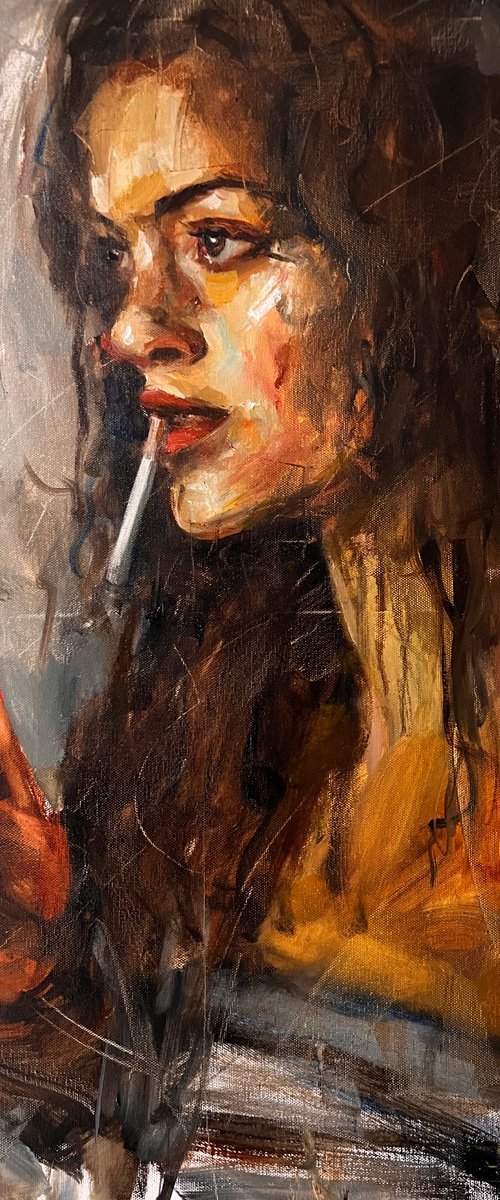 Woman with cigarette by Liubou Sas