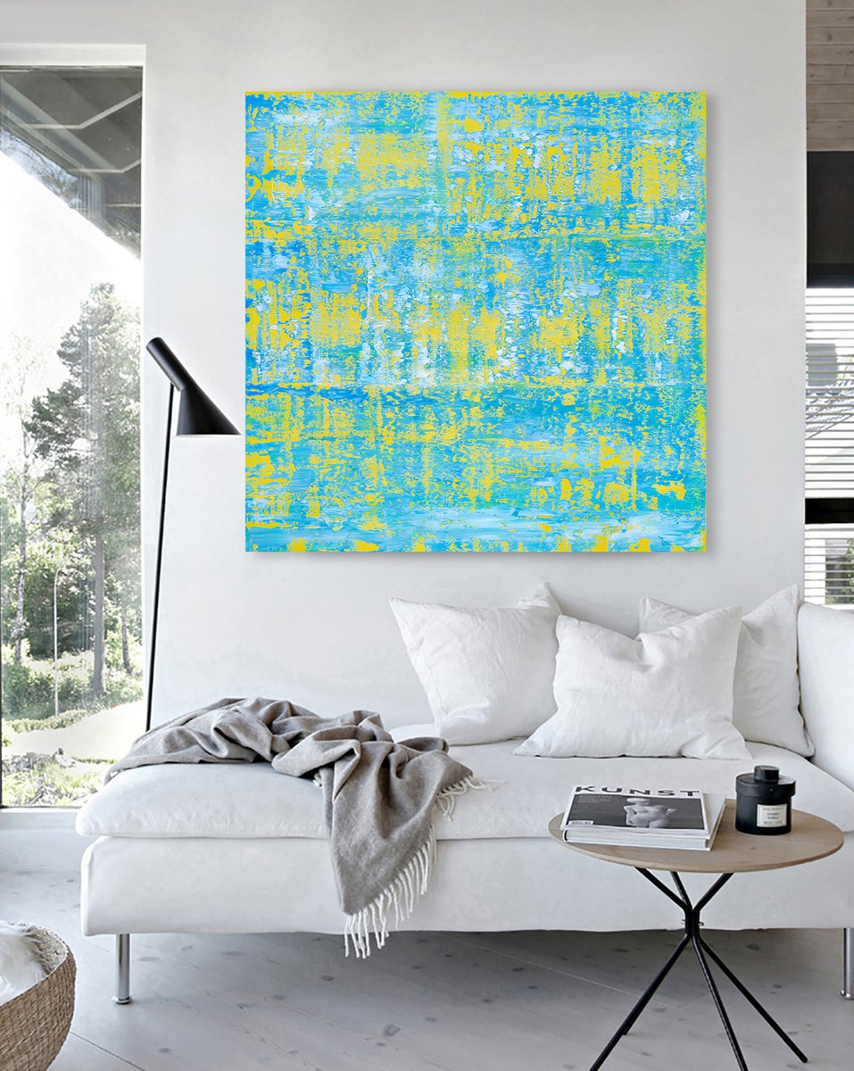 Abstract Oil Painting By Nataliia Sydorova, 47 X 47", Energy, Original Artwork