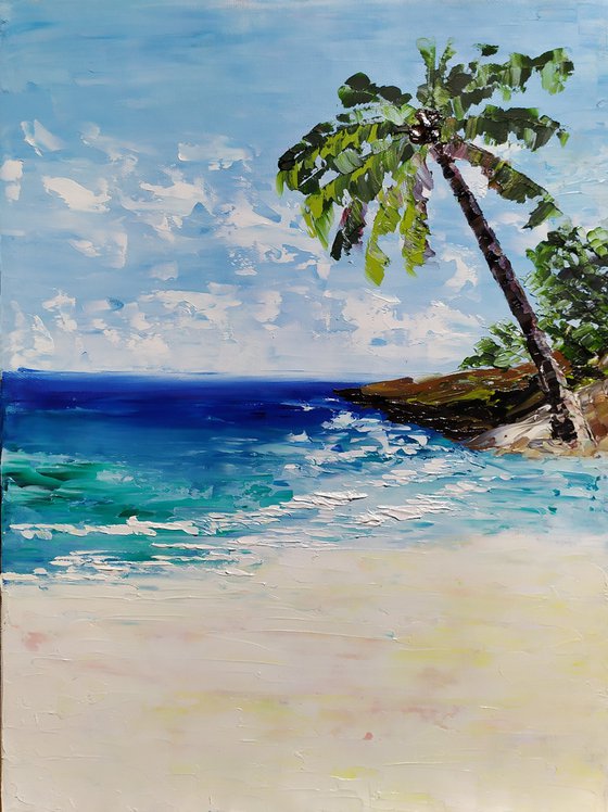 beach landscape oil painting