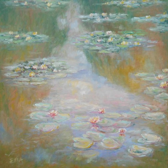 Replica of Monet's water lilies