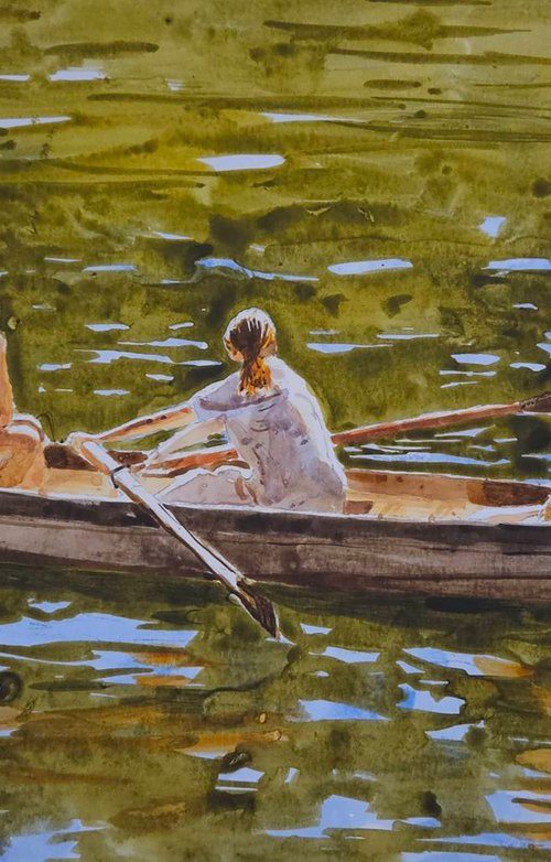 People on the River by Kuangfu Lee