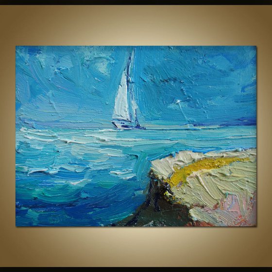 Sailing, oil painting seascape