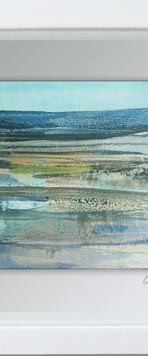 Framed ready to hang original abstract landscape - Horizon #3 by Carolynne Coulson