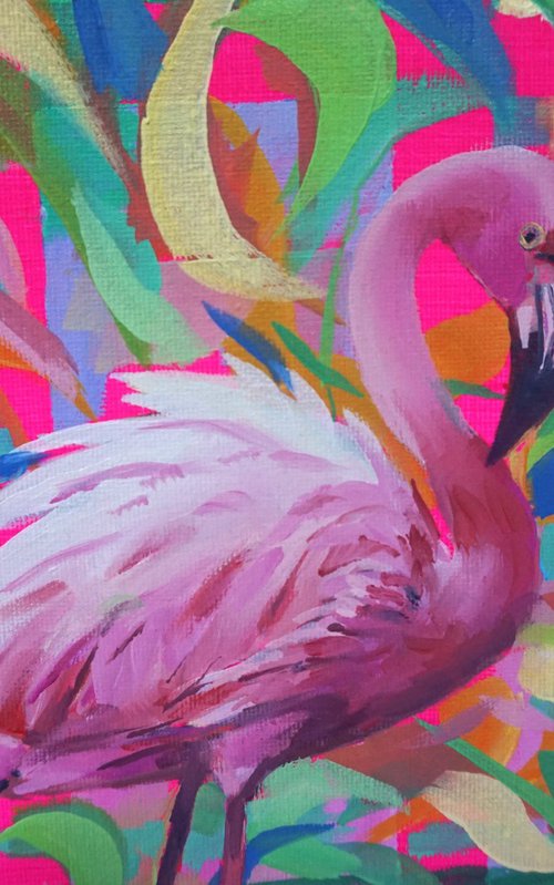Colorful flamingo by Amaya Fernández Fariza