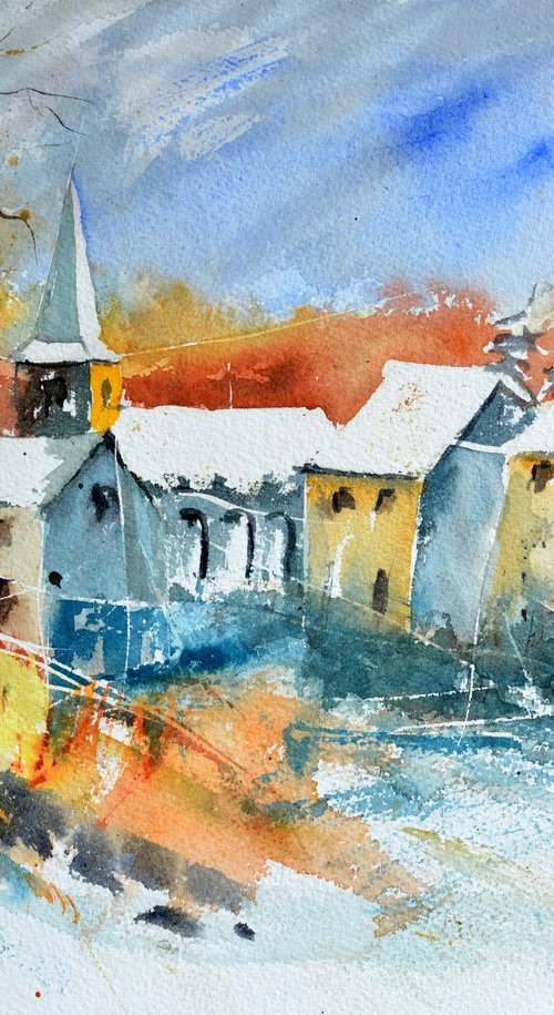 Village -watercolor by Pol Henry Ledent