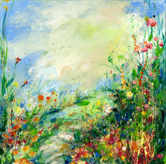 Storybook Journey - Meadow Landscape Painting by Kathy Morton Stanion