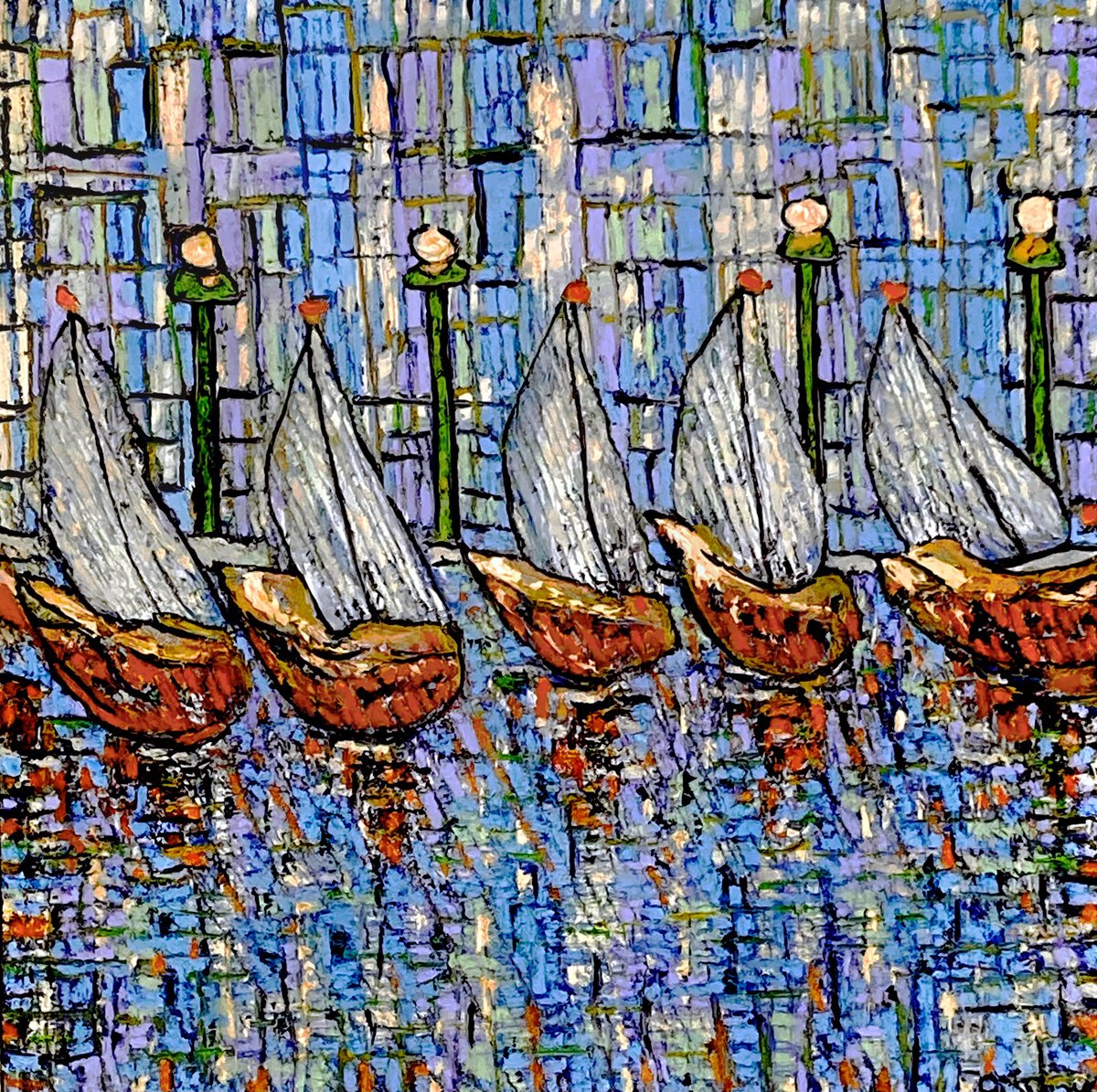 Expressive Landscape Oil Painting By Ann Parks Mccray, 20 X 20, Storybook Day, Original Artwork