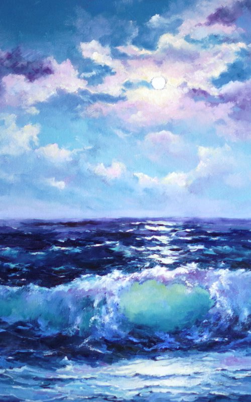 Moon over Ocean by Olga Egorov