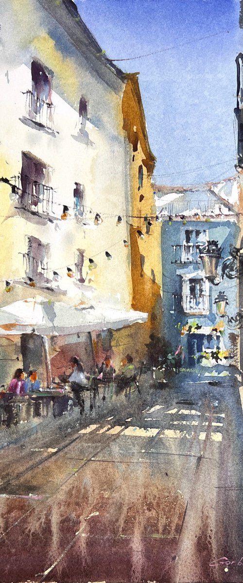Sunlit Valencia Alley by Eugenia Gorbacheva