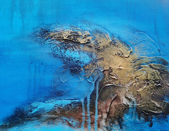 A beautiful large modern abstract figurative seascape painting "Evening mood"