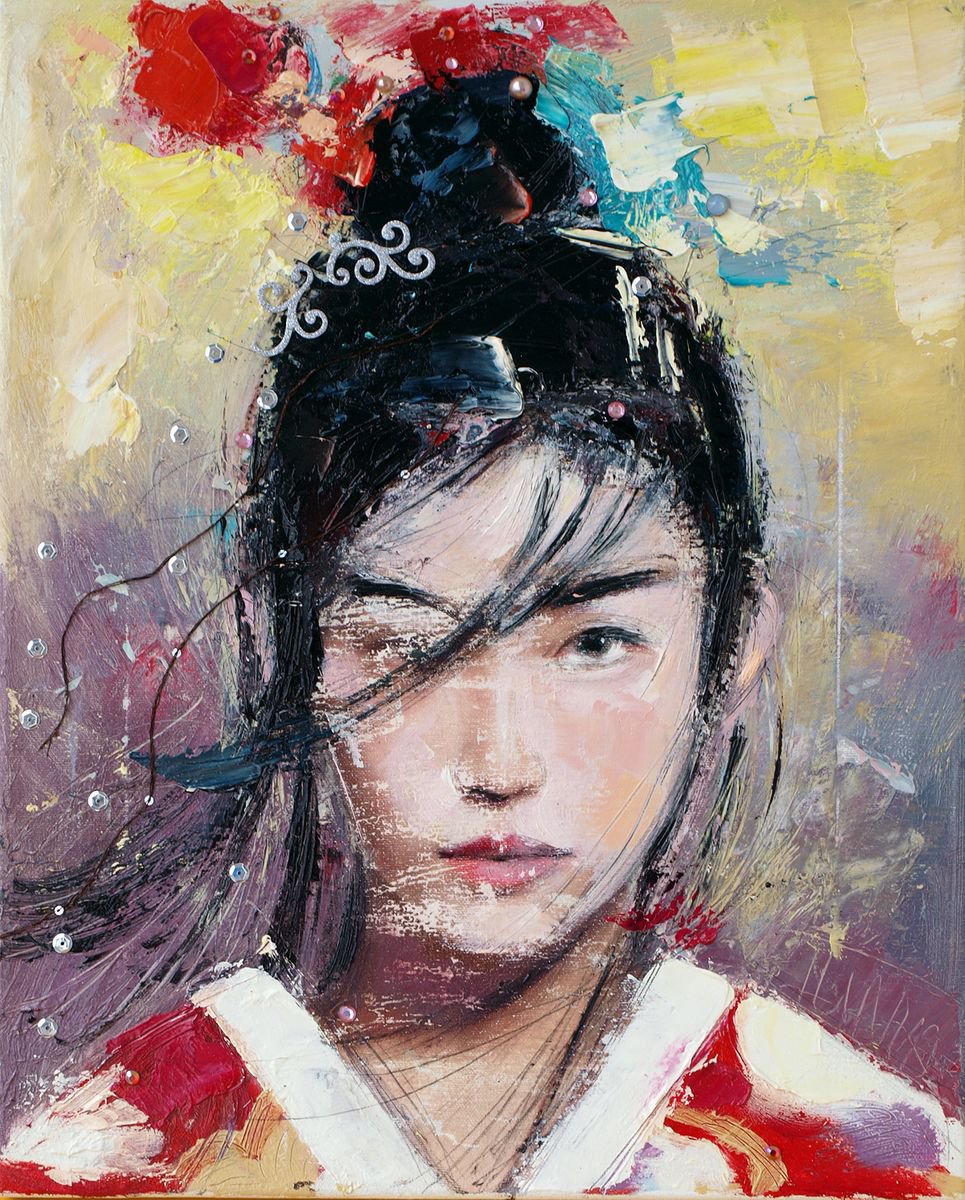 Asian top oil painting