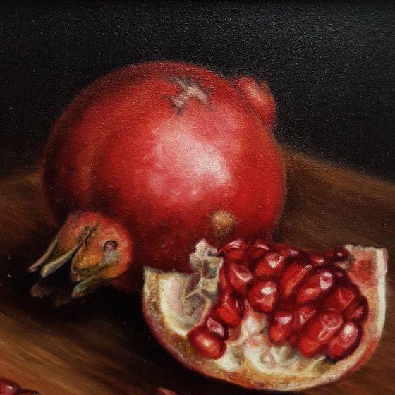 Pomegranate On Wood