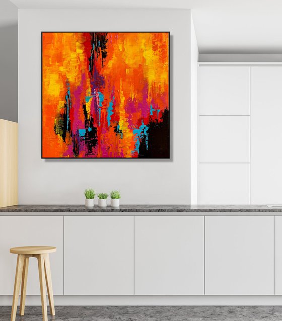 Warm Memories - TEXTURED ABSTRACT ART – EXPRESSIONS OF ENERGY AND LIGHT. READY TO HANG!