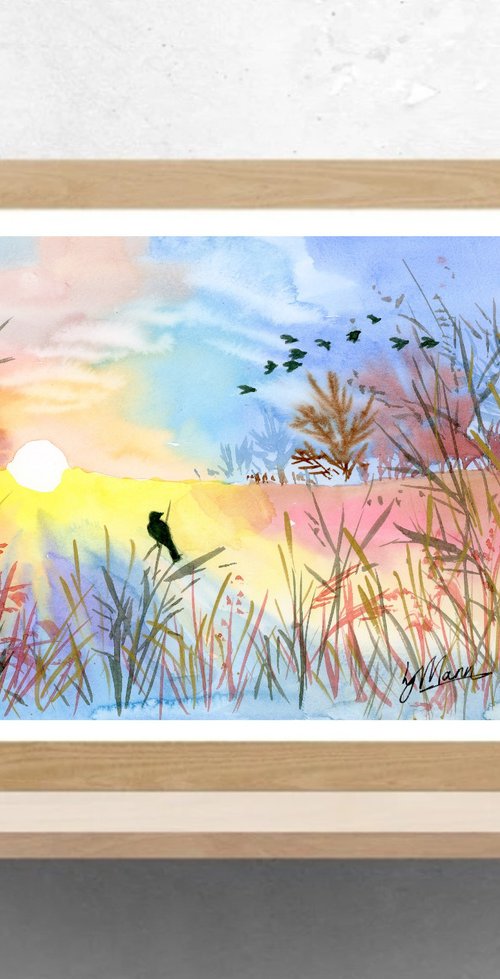 Perfect Perch - Norfolk scene by Lisa Mann