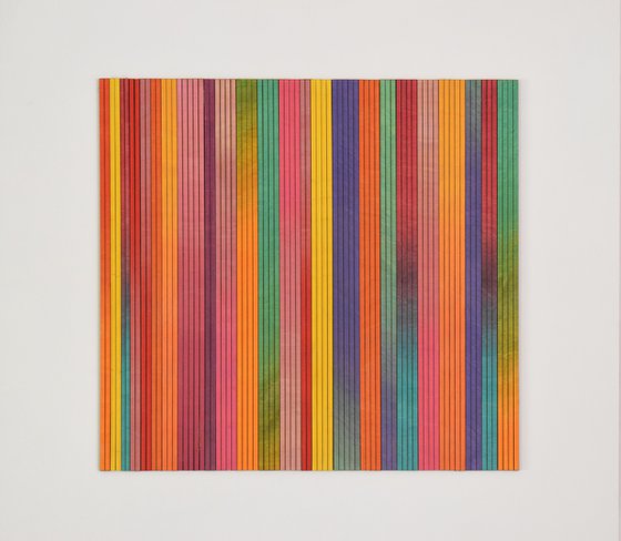 Irregular stripe 3D mixed Media Painting