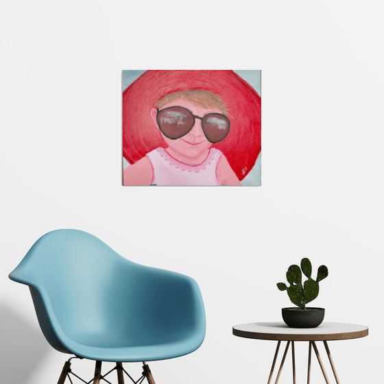 Pink Selfie / Original Painting of Salana