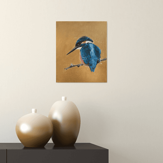 Kingfisher on Gold