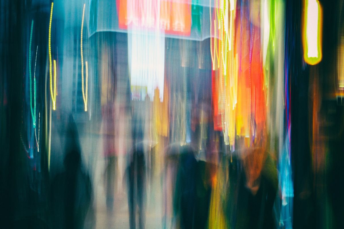 Abstract Cityscapes Photograph By Marc Ehrenbold, 40 X 30", Neon Dreams : Tokyo, Original Artwork