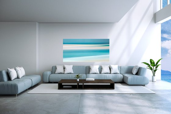 Summer Teal - Teal and white canvas seascape