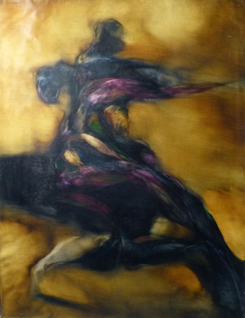 The Fight, oil on canvas 116x89 cm by Frederic Belaubre
