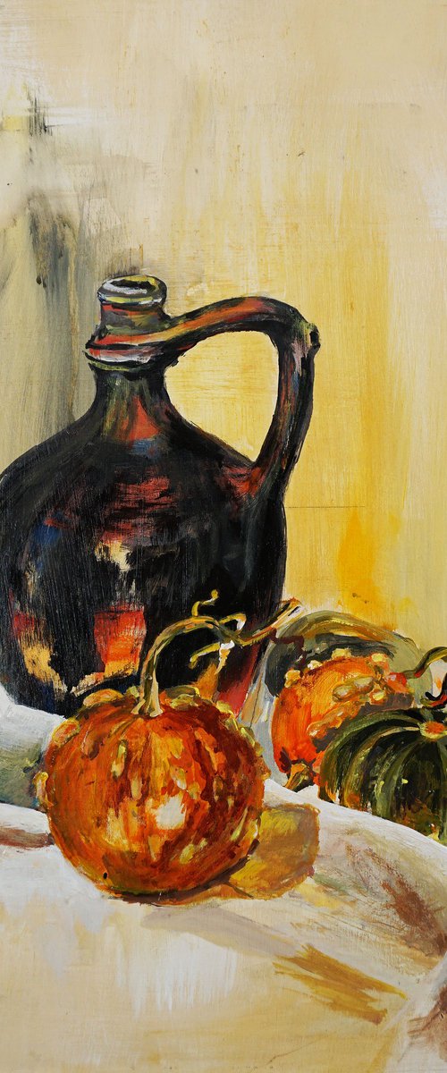 Still life with pumpkins by Dora Stork