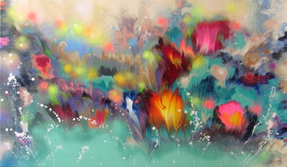 "Floral Musical Accompaniment", LARGE Painting