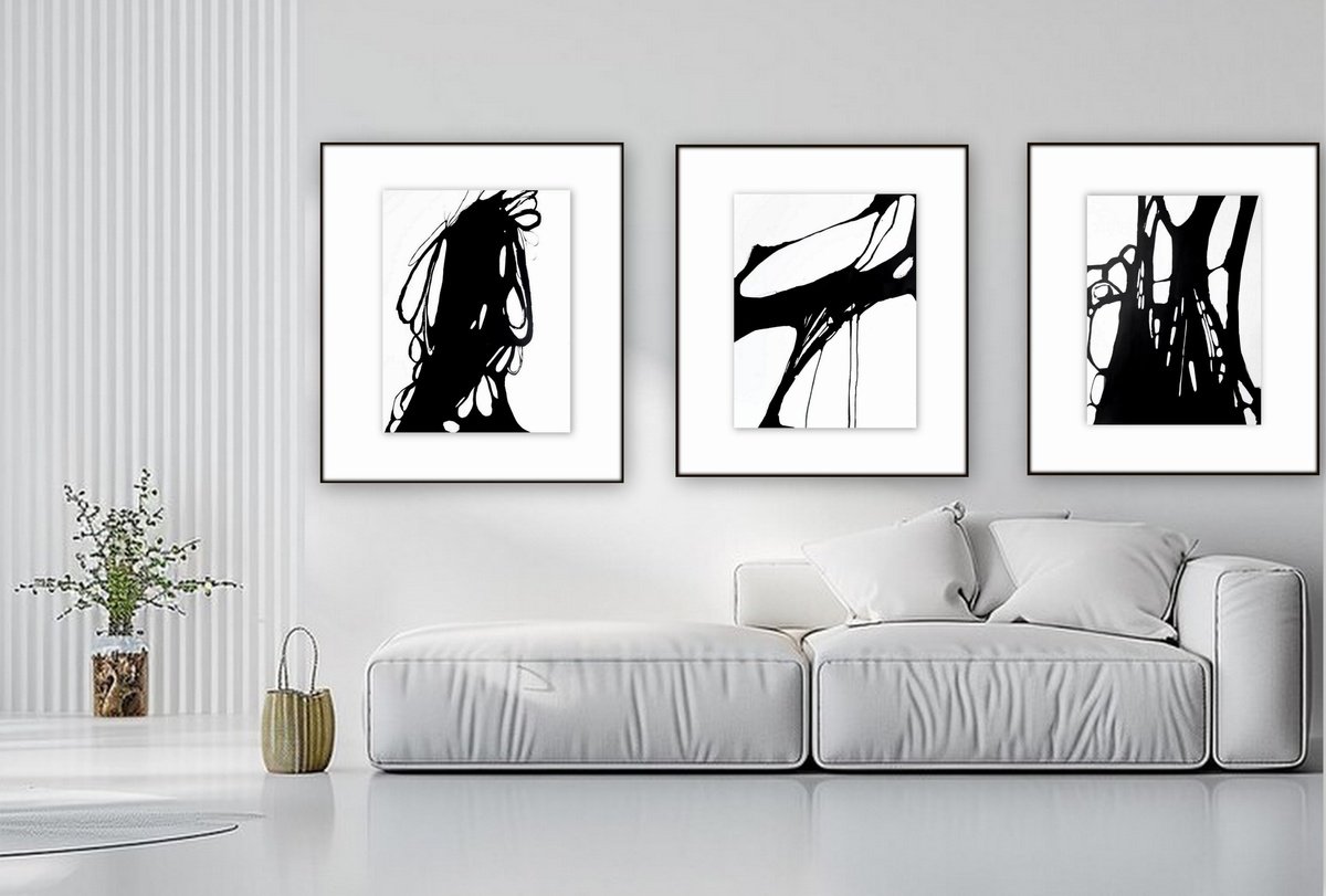 Abstract artwork. Set of 3. by Nadia Moniatis