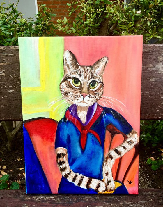 Cat Modigliani inspired by Amedeo Clemente Modigliani paintings.