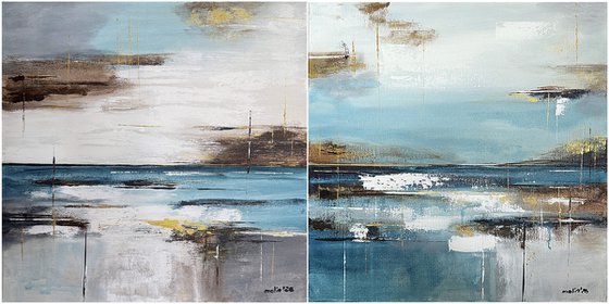 Gilded Stillness Diptych