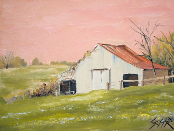 "Early Morning Springtime Barn"