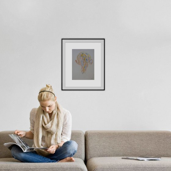 Dany Boon, monoprint, 42x30cm