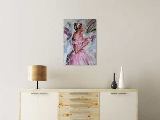 Poem -Ballerina- woman Painting on MDF