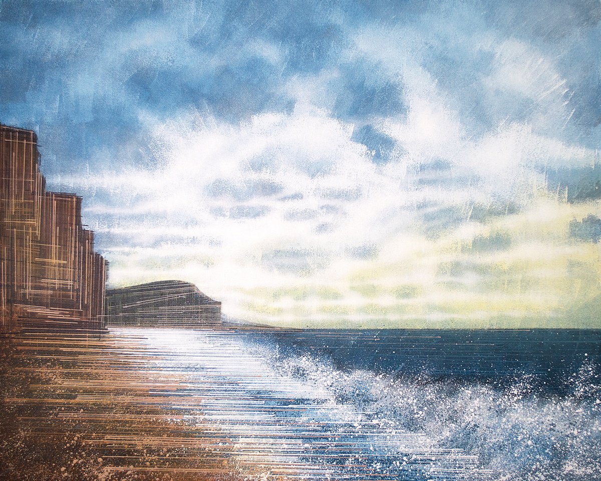  West Bay, Dorset In Winter By Marc Todd, 30 X 24, Artwork For Sale On Artfinder