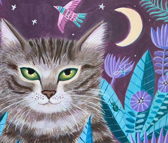 Leo’s Garden- cat painting