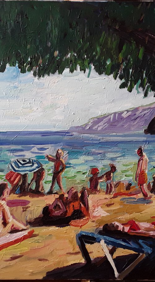 beach scene Mallorca by Stephen Abela