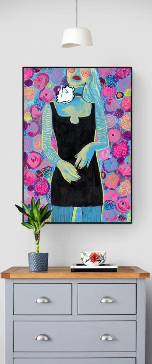 Woman Floral Portrait by Sasha Robinson