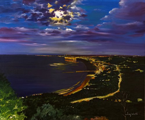Moonlight over the sea by Anna Rita Angiolelli