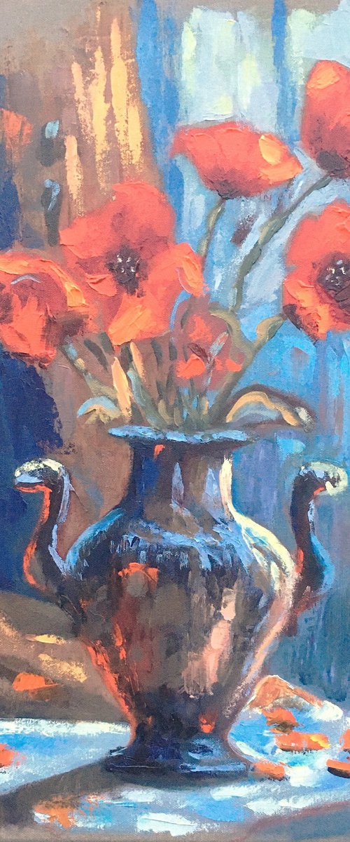 Vivid red poppies by Elena Sokolova