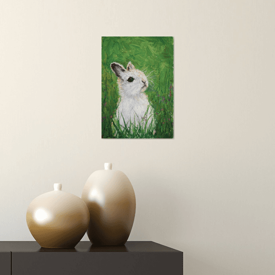 Curious rabbit... - Animal portrait /  ORIGINAL PAINTING