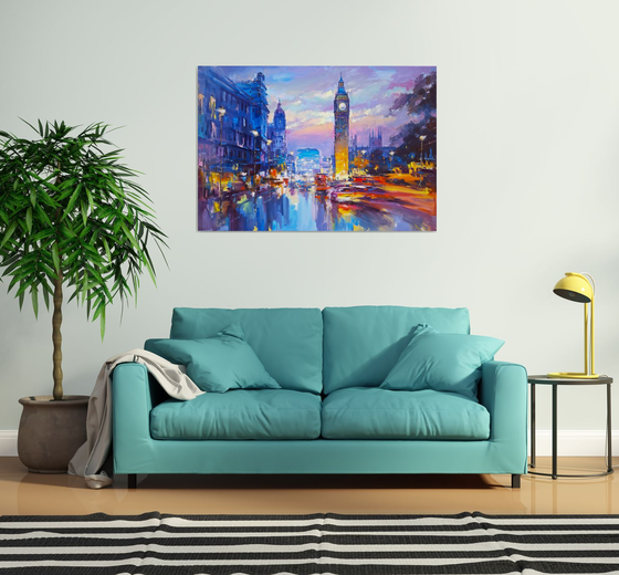 When London Glows After Rain