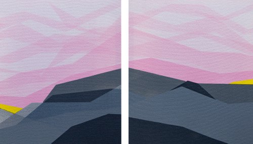 Pink Sky -Quadriptych by Catia Goffinet